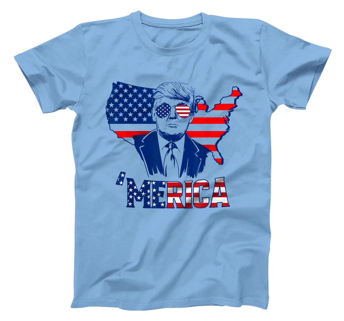 'MERICA TRUMP 4th Of July Trump American Flag Men Women T-Shirt