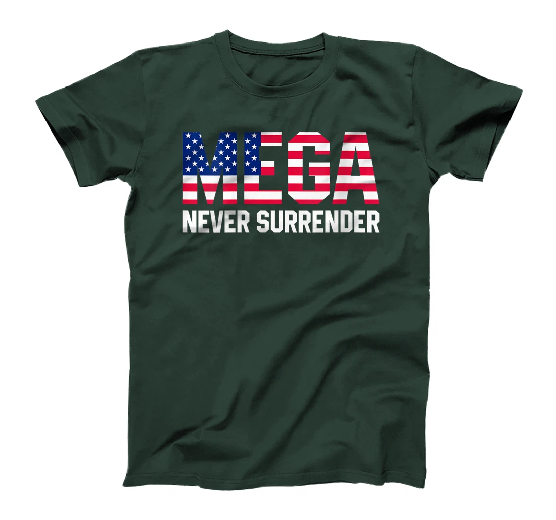 Womens Trump Dark MAGA Never Surrender T-Shirt