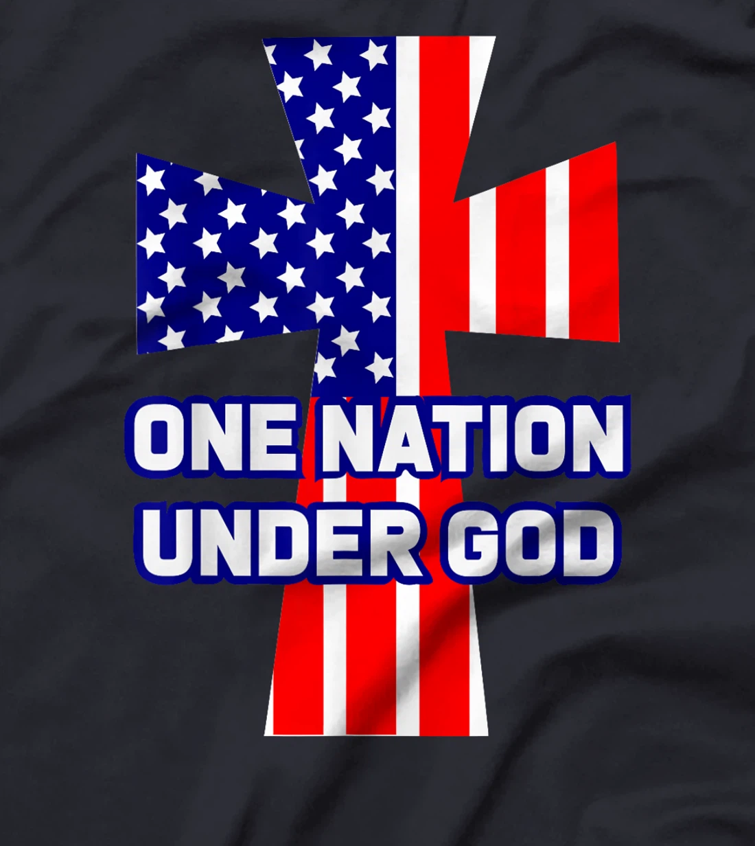 ONE NATION UNDER GOD Flag 4th Of July Patriotic Christian T-Shirt