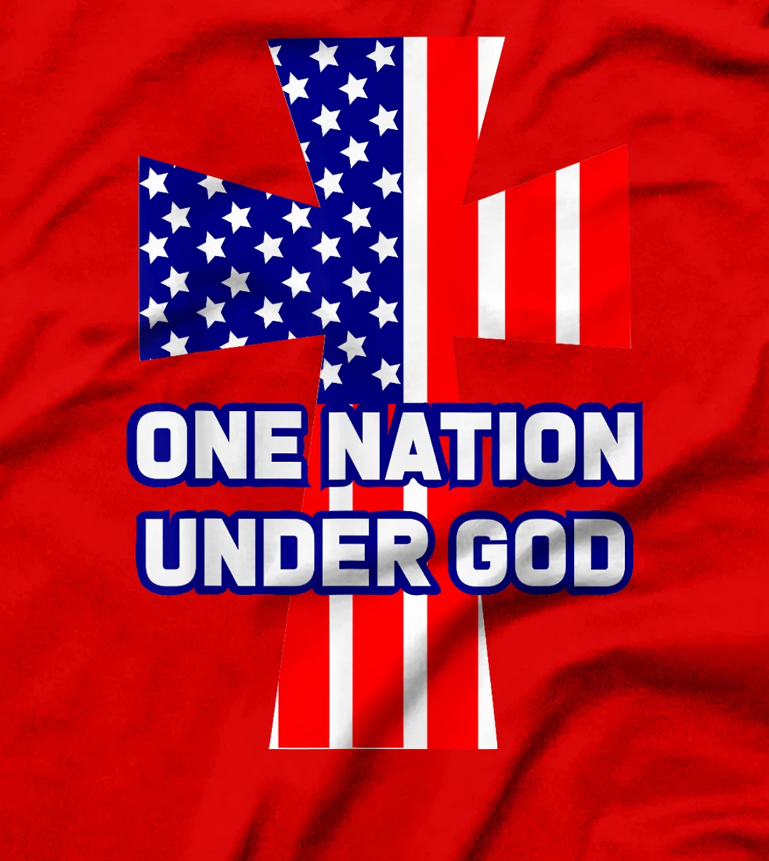 ONE NATION UNDER GOD Flag 4th Of July Patriotic Christian T-Shirt