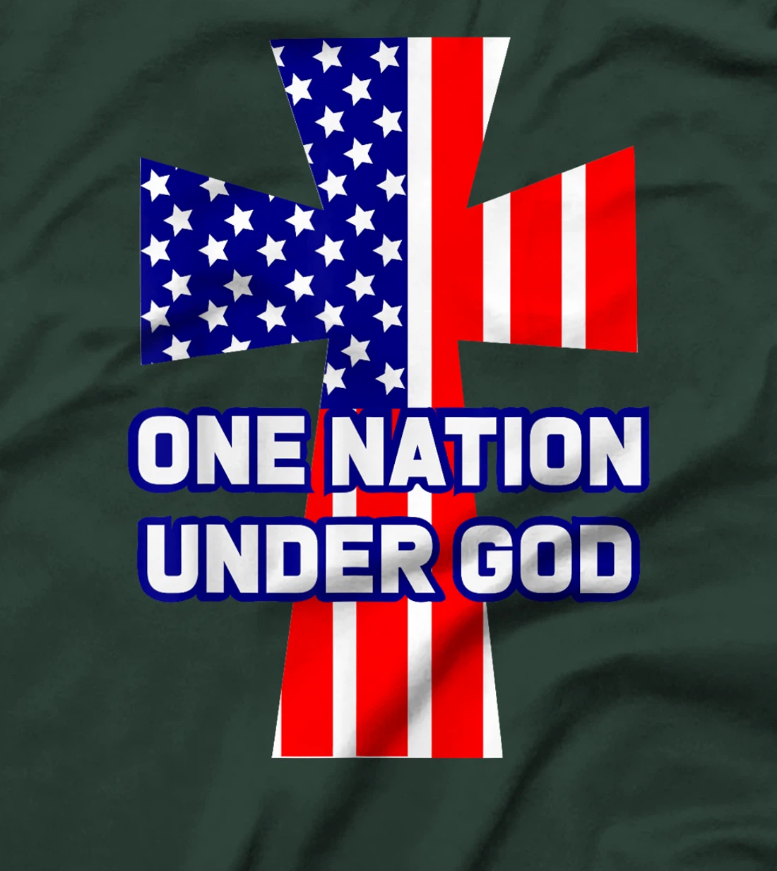 ONE NATION UNDER GOD Flag 4th Of July Patriotic Christian T-Shirt