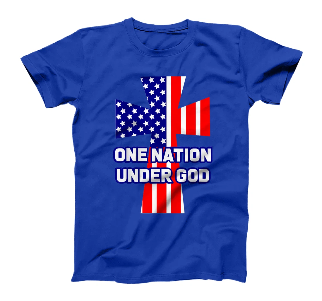 ONE NATION UNDER GOD Flag 4th Of July Patriotic Christian T-Shirt