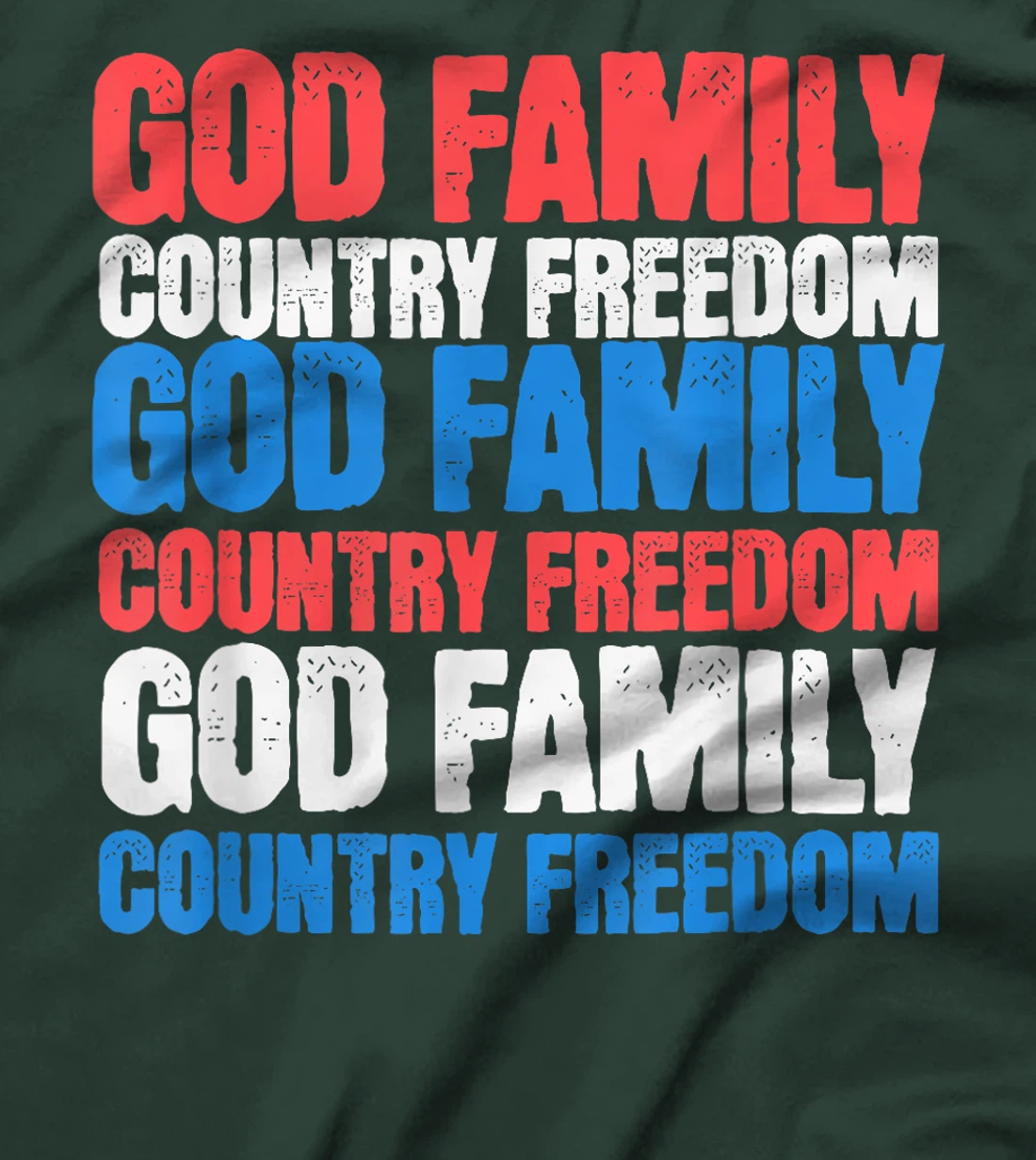 God Family Country Freedom 4th July USA Flag Christian T-Shirt