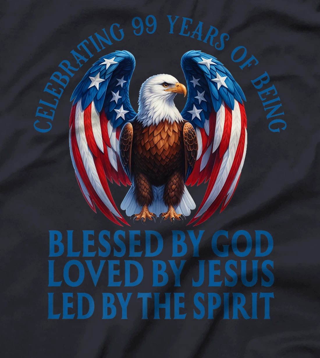 Blessed By God For 99 Years Christian Eagle Birthday Premium T-Shirt