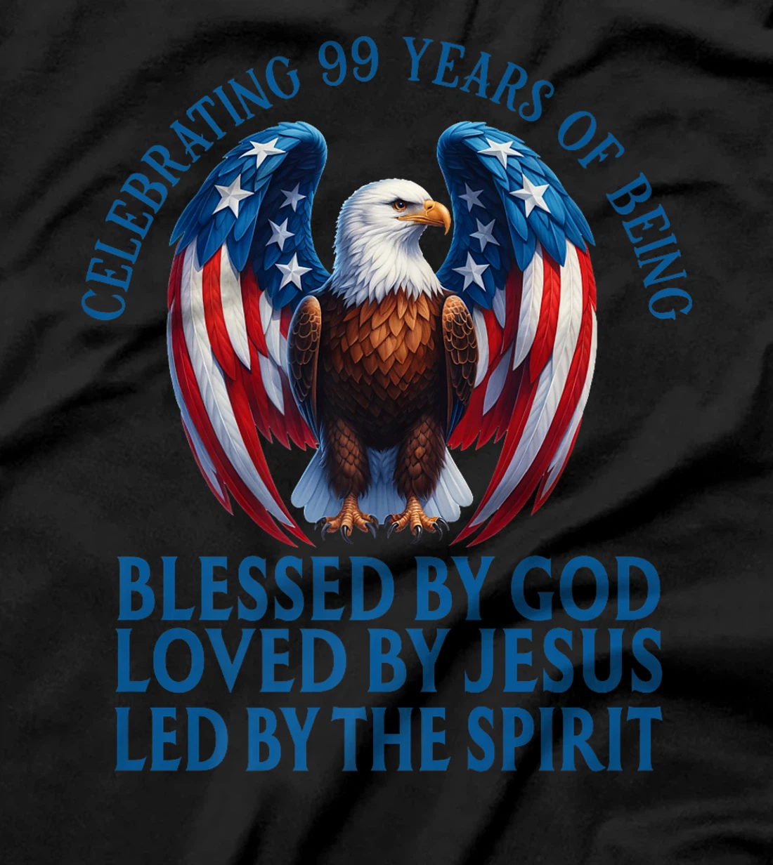 Blessed By God For 99 Years Christian Eagle Birthday Premium T-Shirt