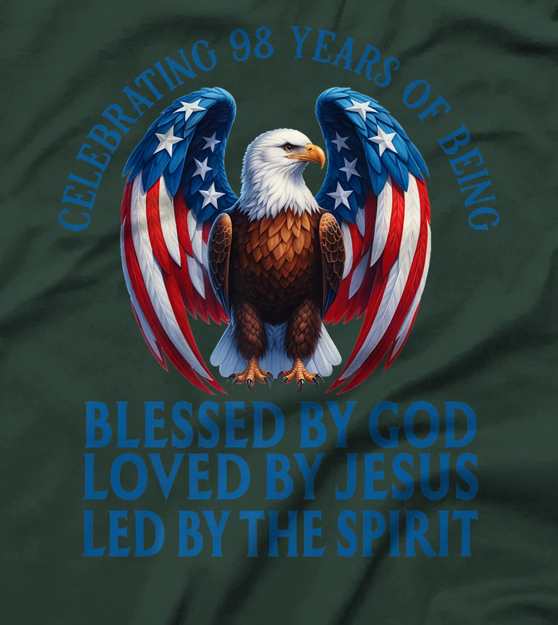 Blessed By God For 98 Years Christian Eagle Birthday Premium T-Shirt