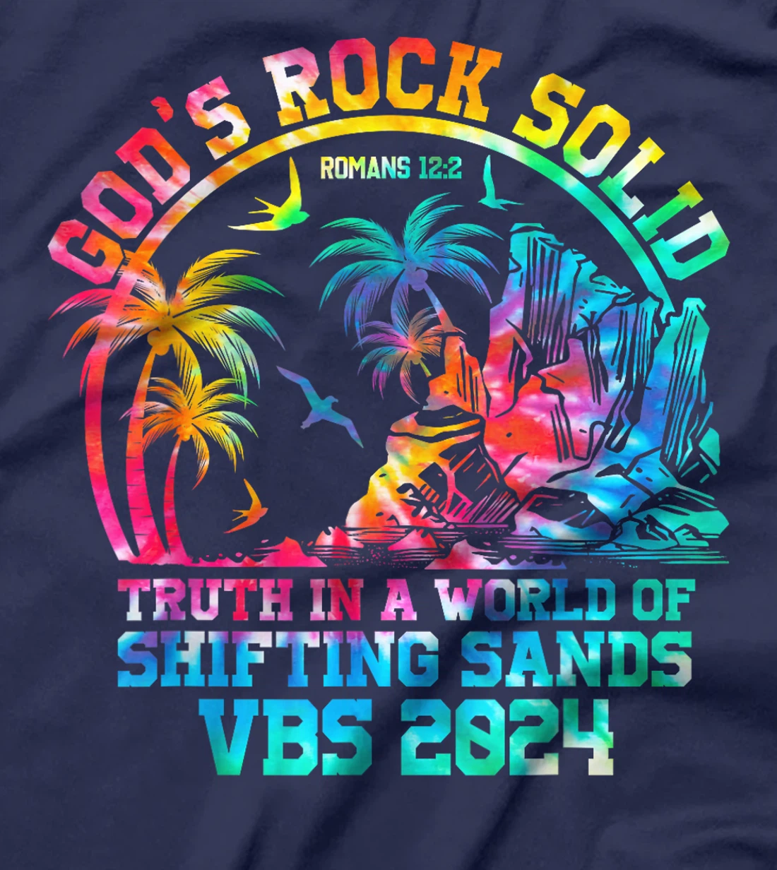 God's Rock Solid Breaker Rock Beach VBS 2024 Christian T-Shirt