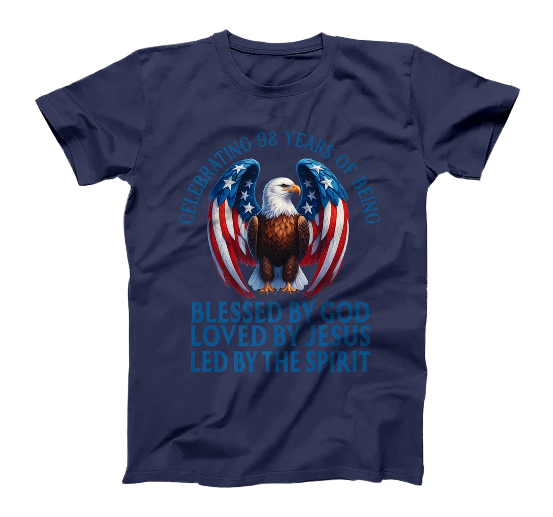 Blessed By God For 98 Years Christian Eagle Birthday Premium T-Shirt