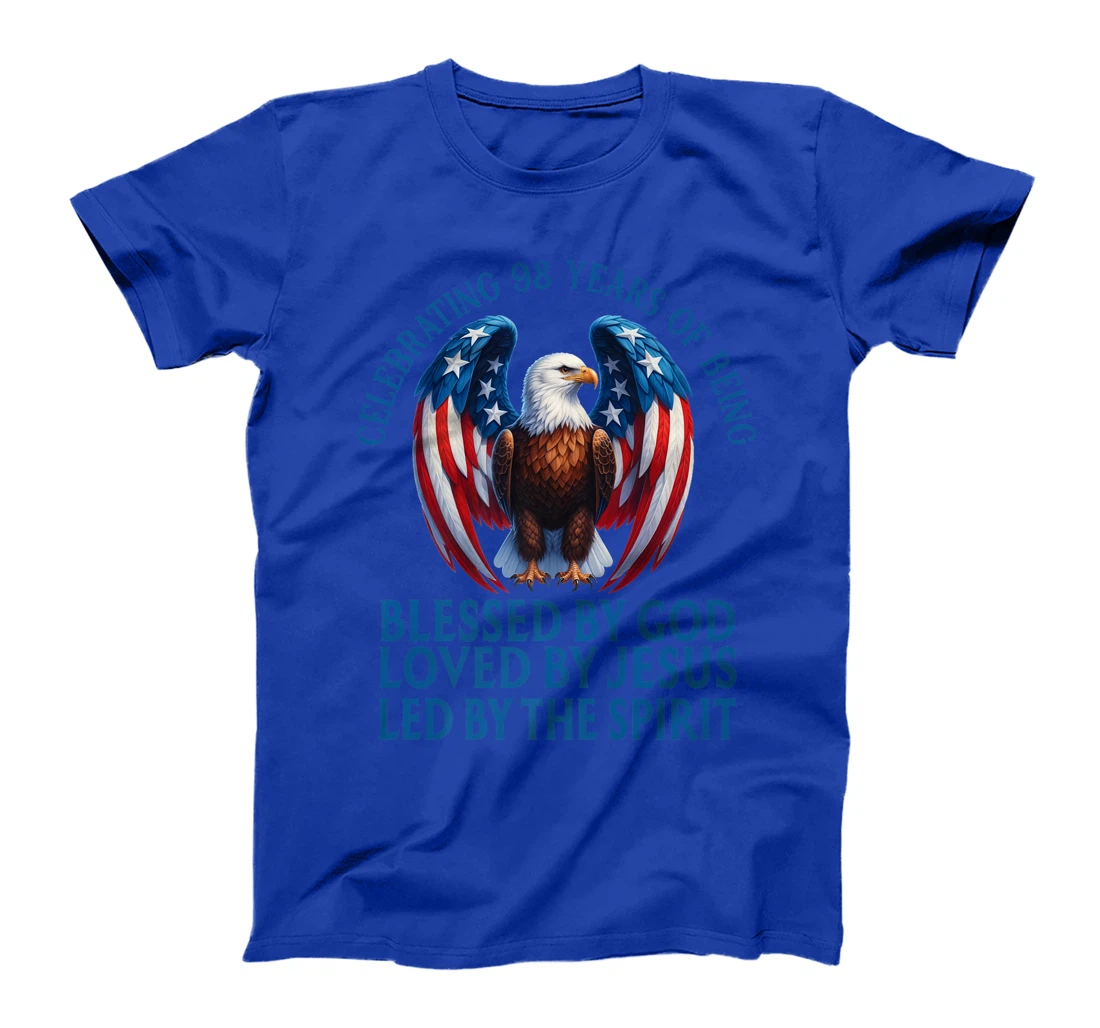 Blessed By God For 98 Years Christian Eagle Birthday Premium T-Shirt