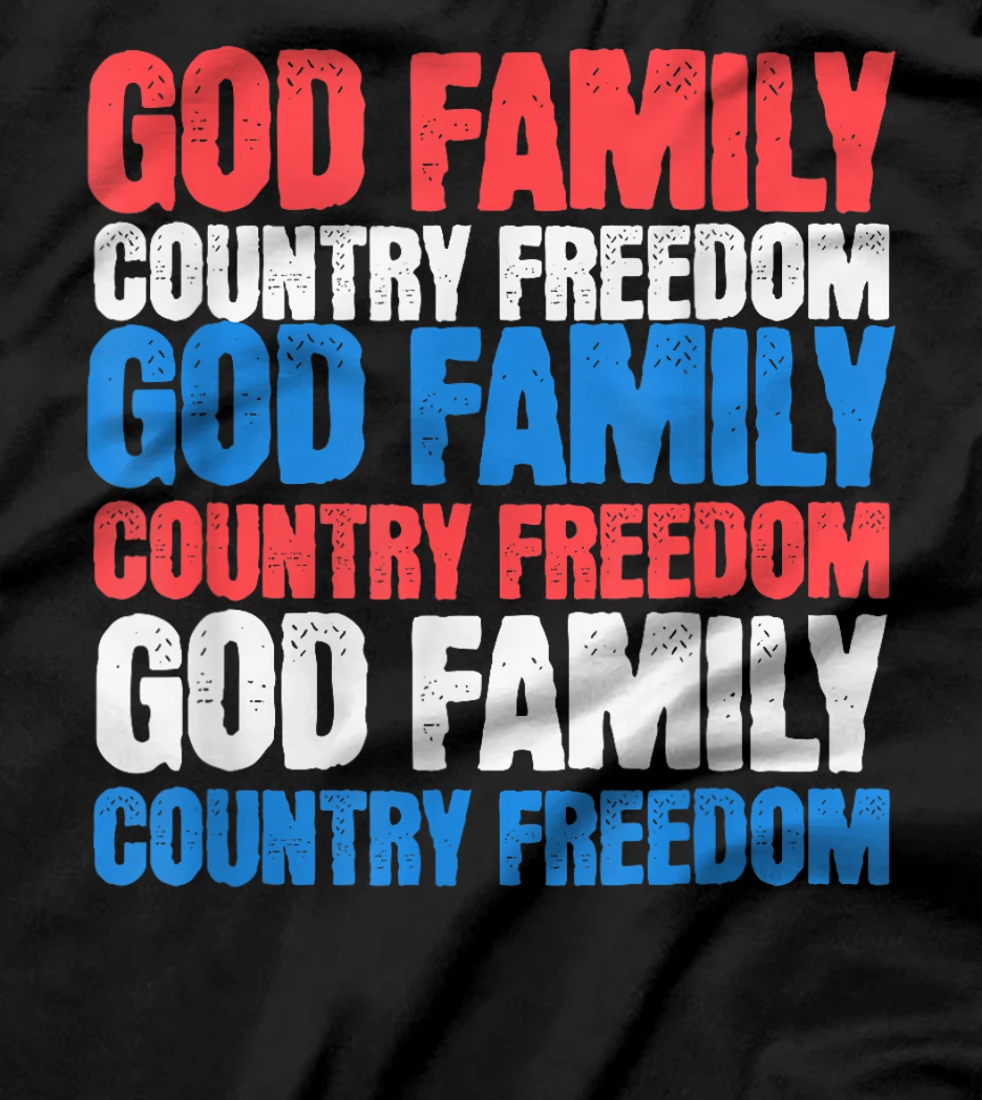 God Family Country Freedom 4th July USA Flag Christian T-Shirt