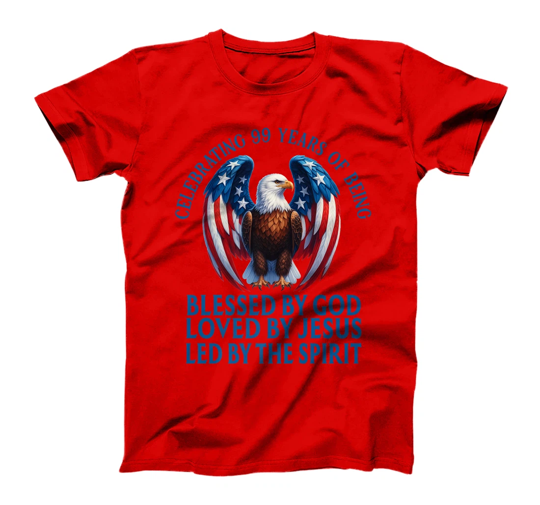 Blessed By God For 99 Years Christian Eagle Birthday Premium T-Shirt