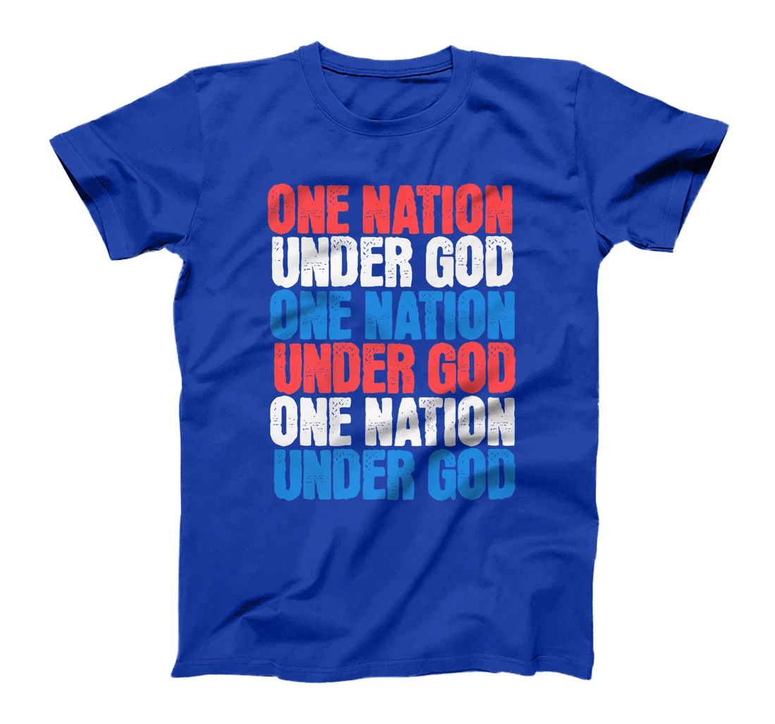 One Nation Under God 4th Of July Patriotic Christian man Premium T-Shirt