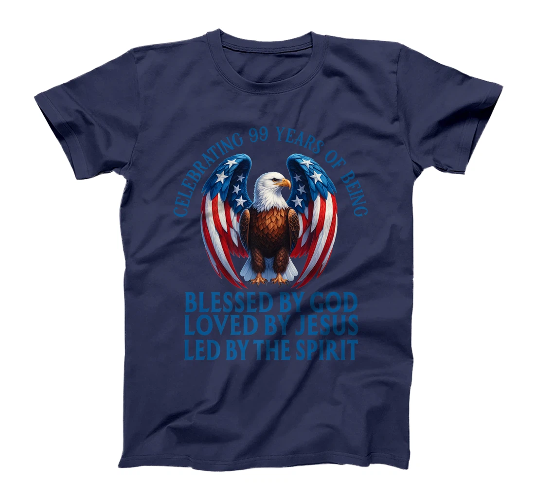 Blessed By God For 99 Years Christian Eagle Birthday Premium T-Shirt