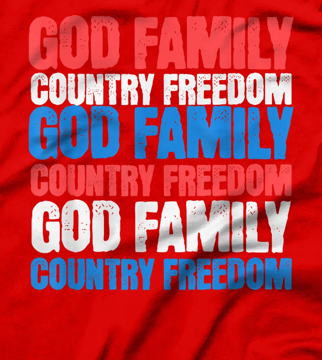 God Family Country Freedom 4th July USA Flag Christian T-Shirt