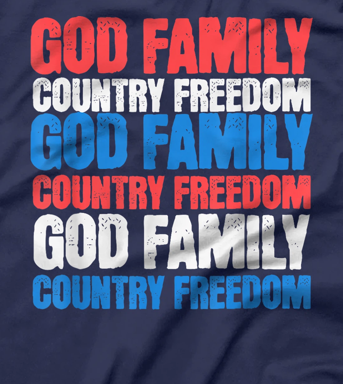 God Family Country Freedom 4th July USA Flag Christian T-Shirt