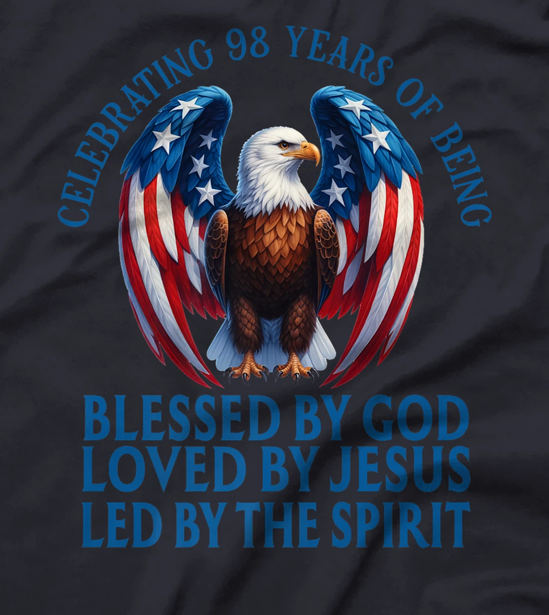 Blessed By God For 98 Years Christian Eagle Birthday Premium T-Shirt