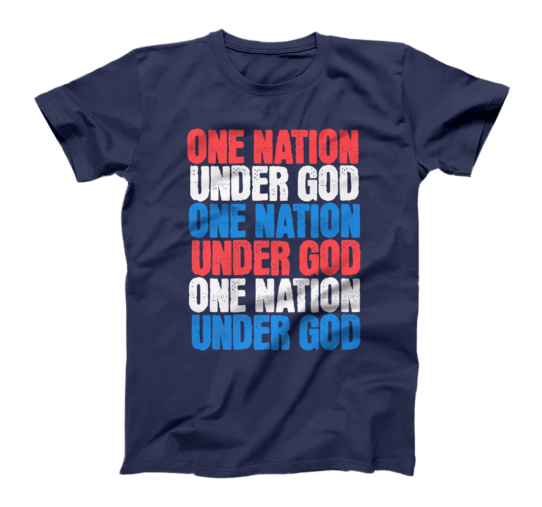 One Nation Under God 4th Of July Patriotic Christian man Premium T-Shirt