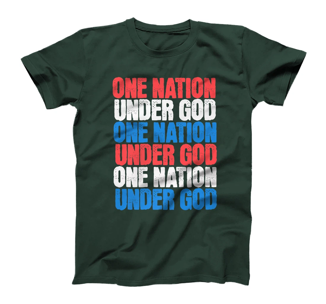 One Nation Under God 4th Of July Patriotic Christian man Premium T-Shirt