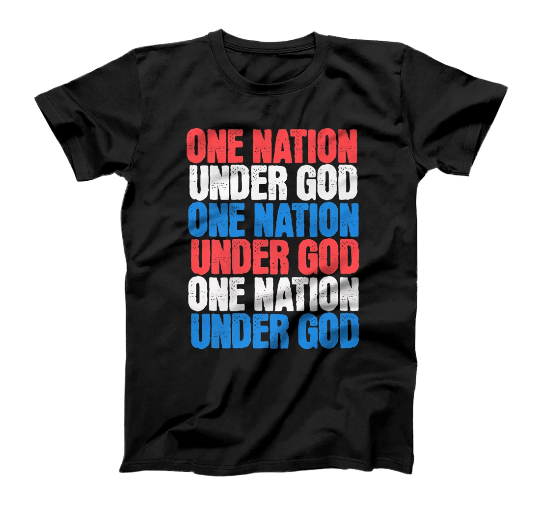 One Nation Under God 4th Of July Patriotic Christian man Premium T-Shirt