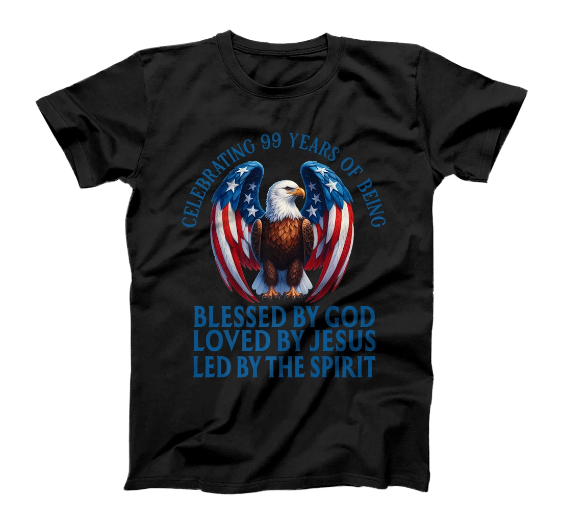 Blessed By God For 99 Years Christian Eagle Birthday Premium T-Shirt