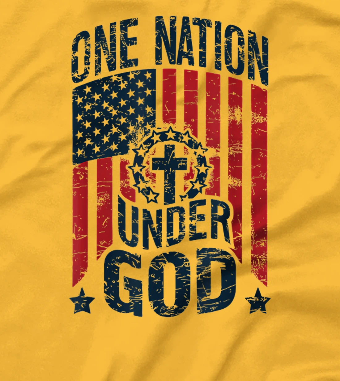 One Nation Under God American Flag Christian Patriotic T-Shirt