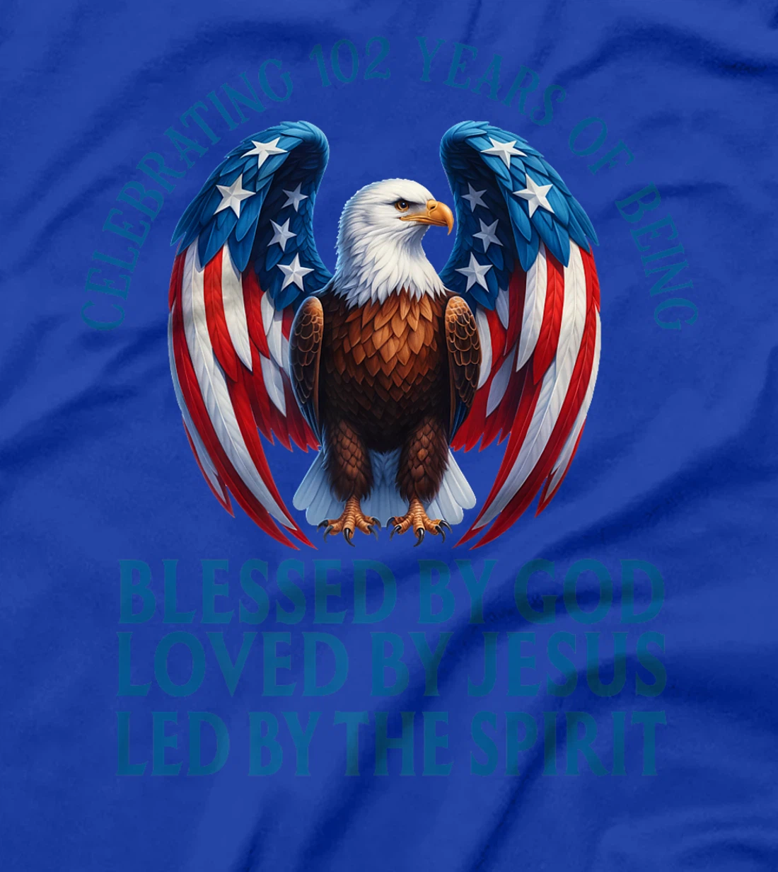 Blessed By God For 102 Years Christian Eagle Birthday Premium T-Shirt