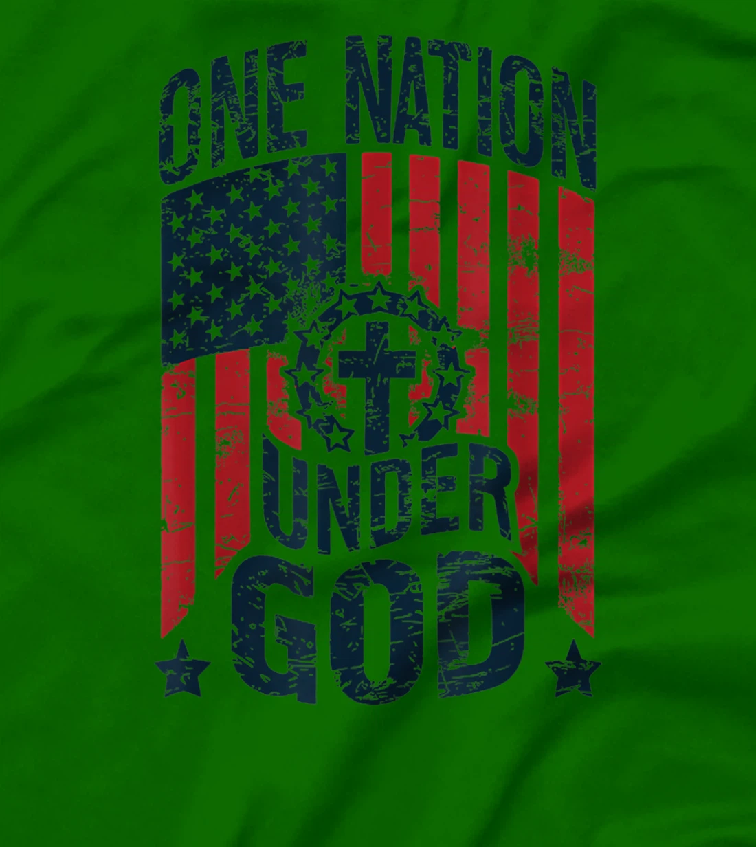 One Nation Under God American Flag Christian Patriotic T-Shirt