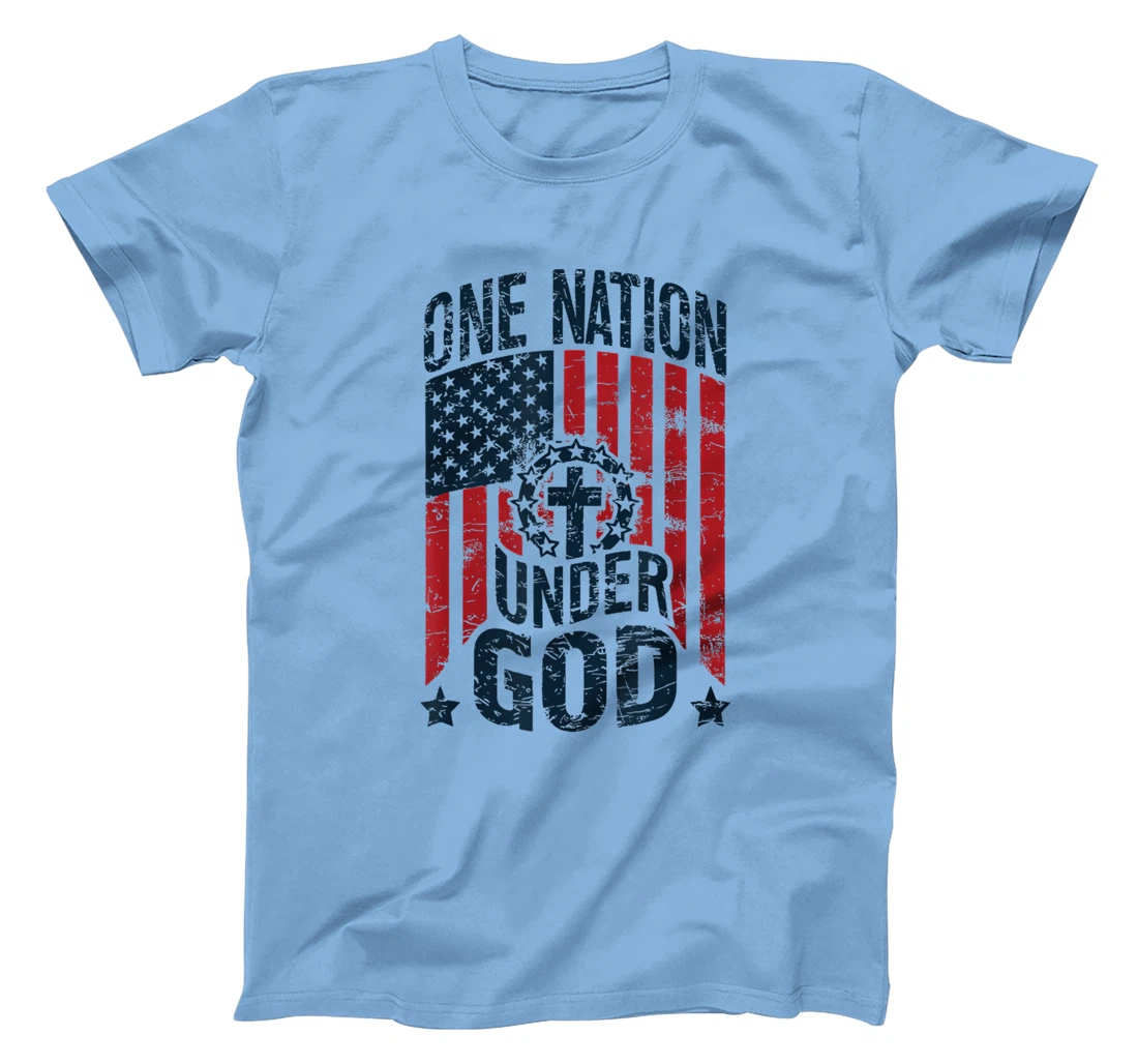 One Nation Under God American Flag Christian Patriotic T-Shirt