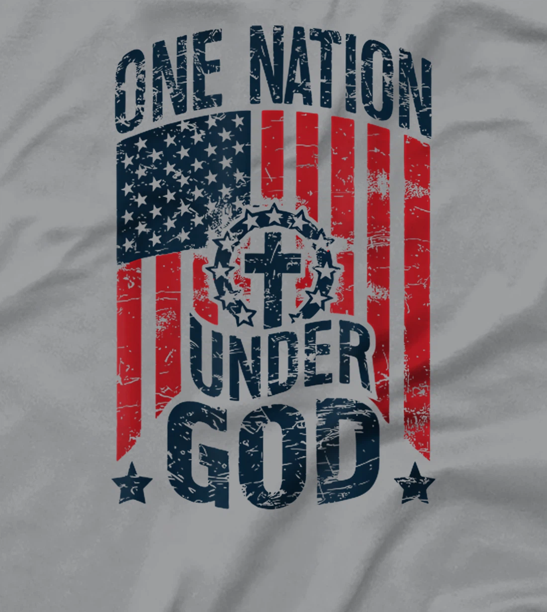 One Nation Under God American Flag Christian Patriotic T-Shirt