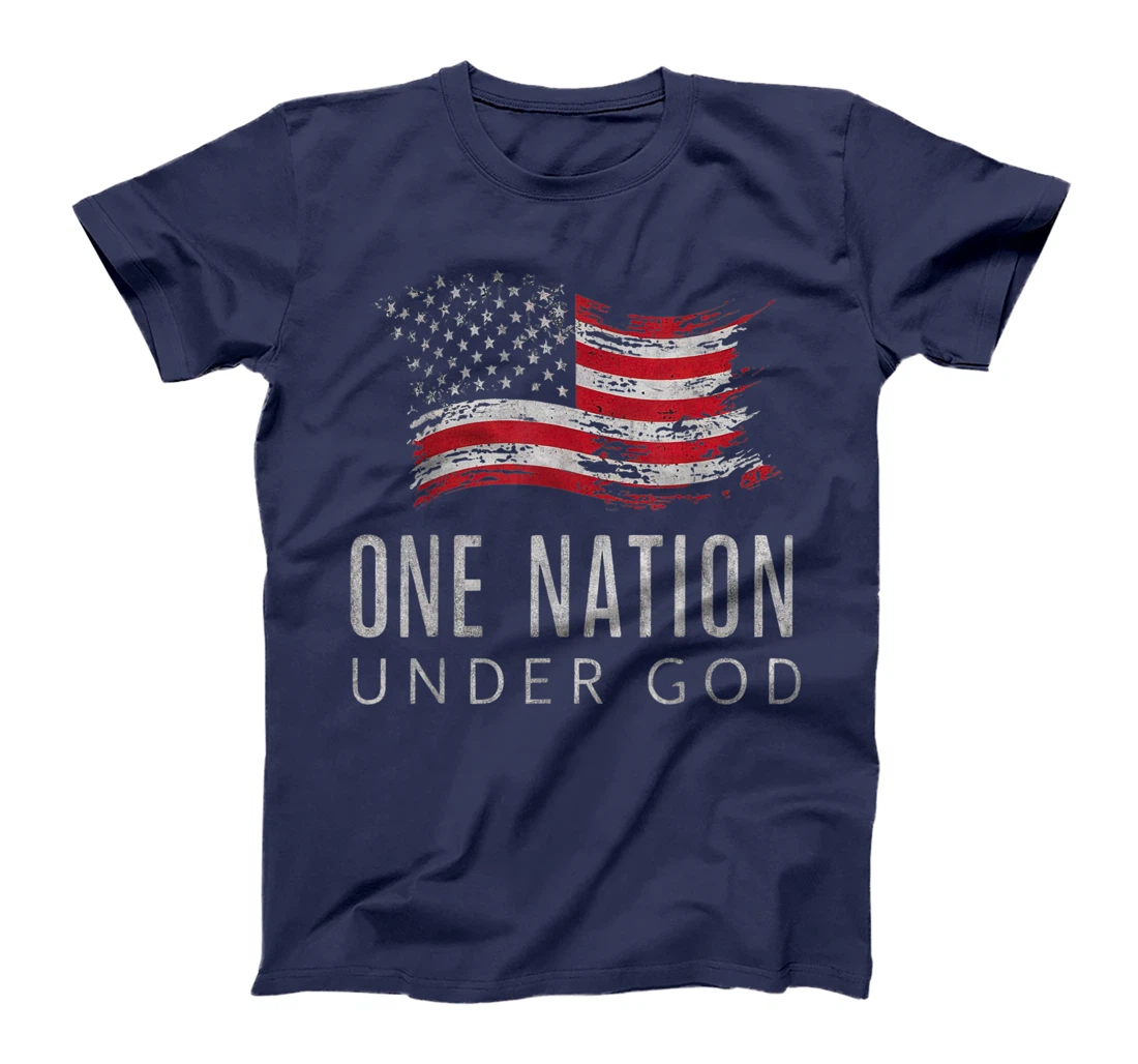 Patriotic One Nation Under God American Flag Design T-Shirt