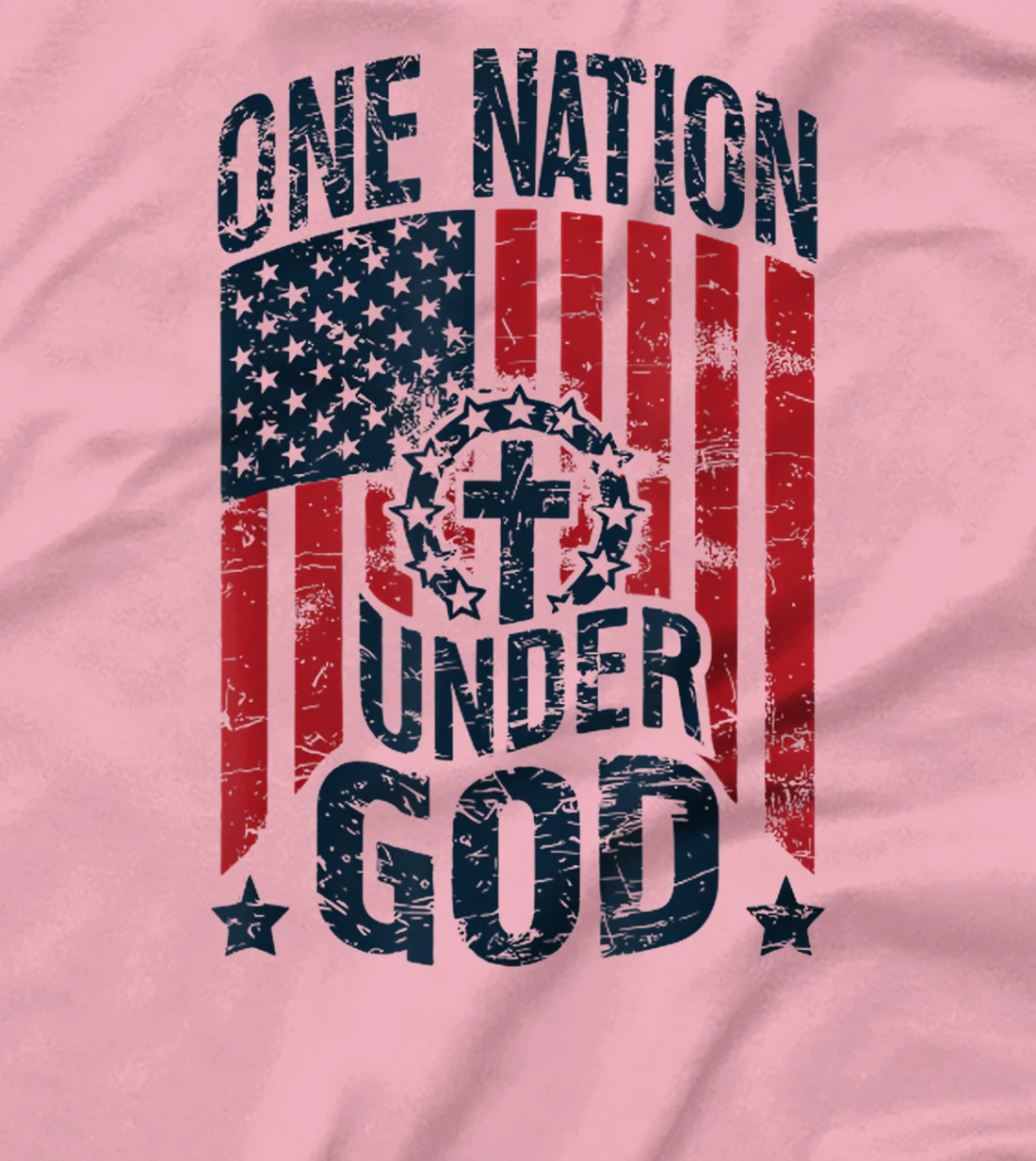 One Nation Under God American Flag Christian Patriotic T-Shirt