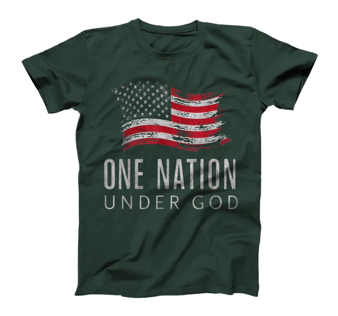 Patriotic One Nation Under God American Flag Design T-Shirt