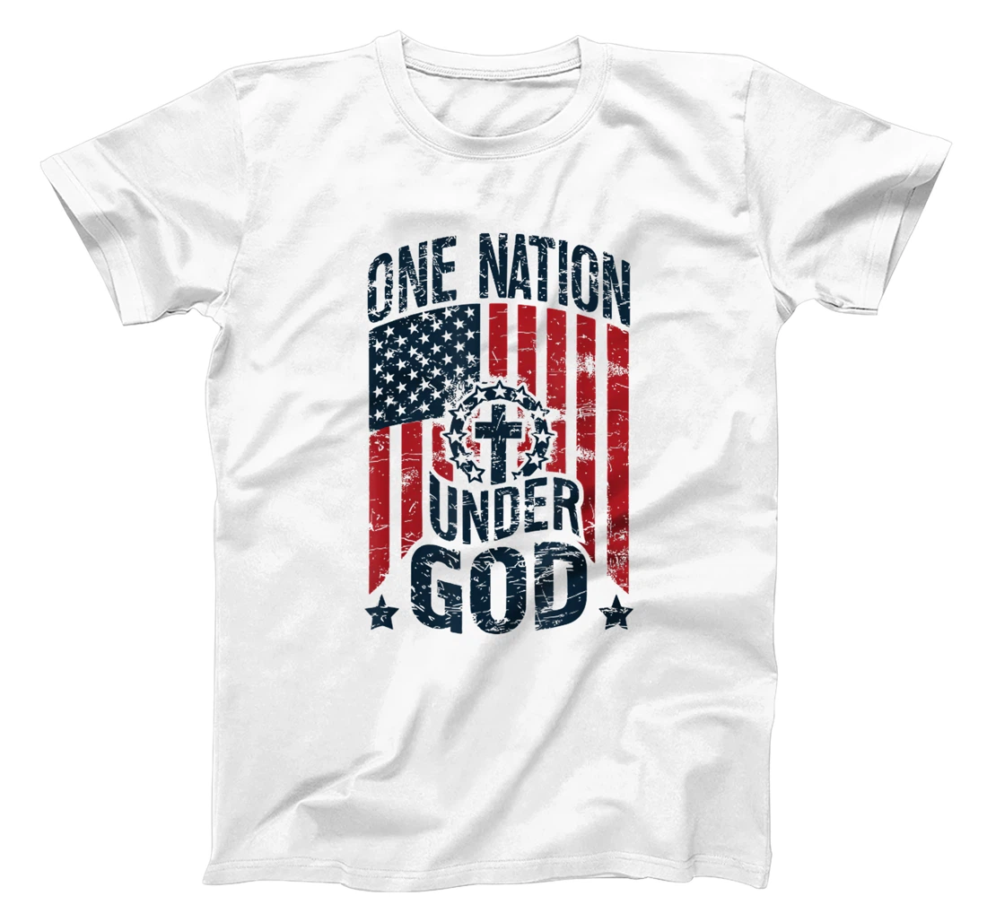One Nation Under God American Flag Christian Patriotic T-Shirt