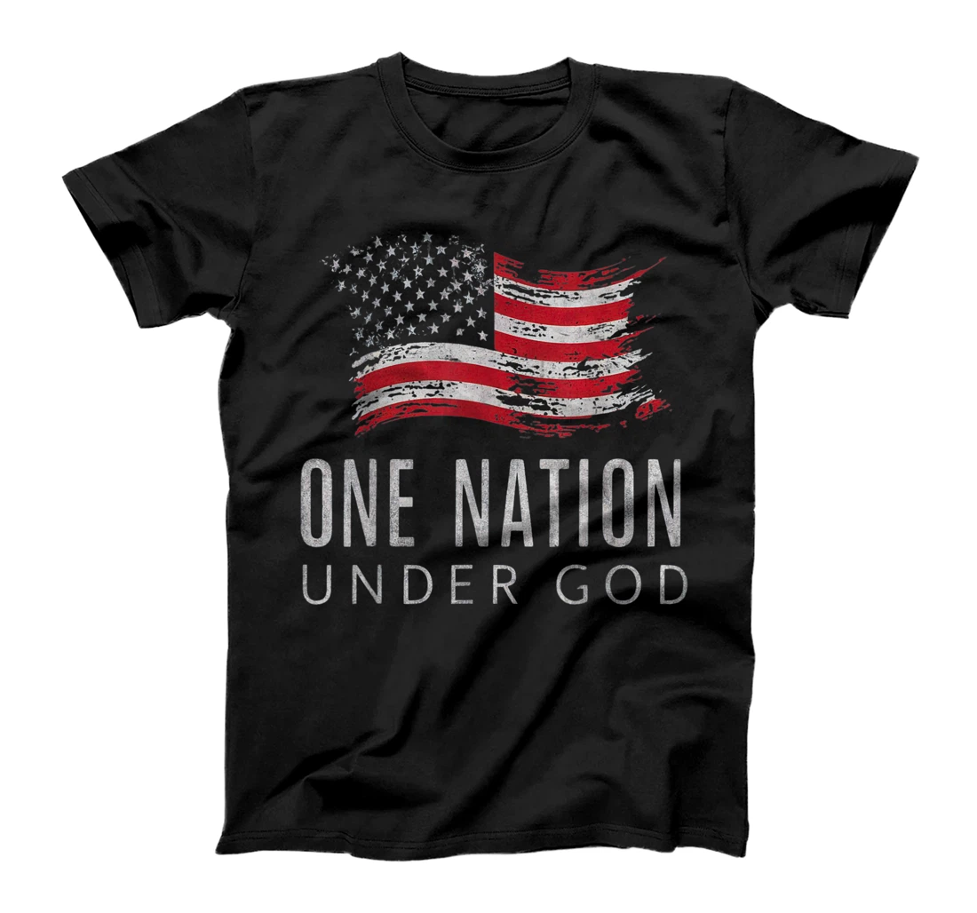 Patriotic One Nation Under God American Flag Design T-Shirt