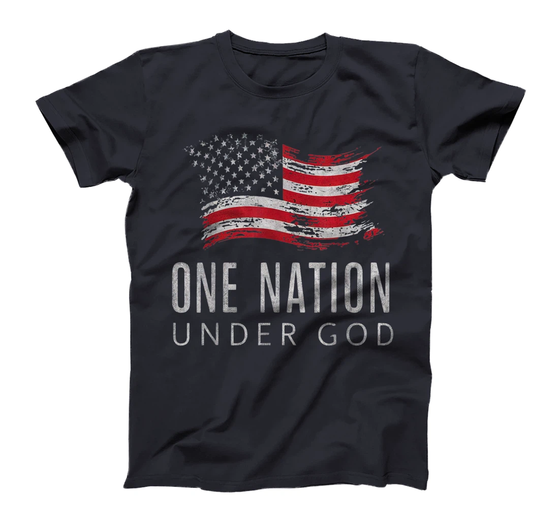 Patriotic One Nation Under God American Flag Design T-Shirt