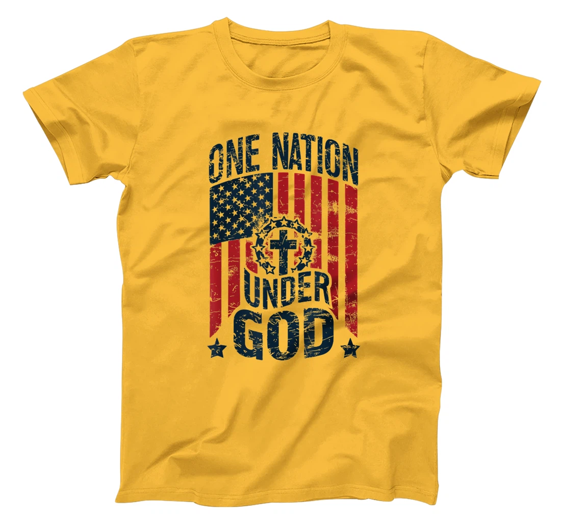 One Nation Under God American Flag Christian Patriotic T-Shirt