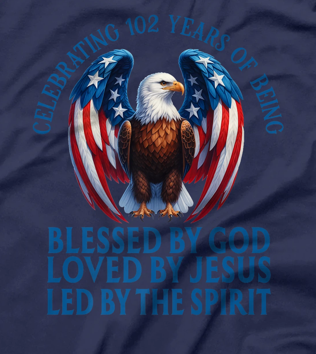 Blessed By God For 102 Years Christian Eagle Birthday Premium T-Shirt