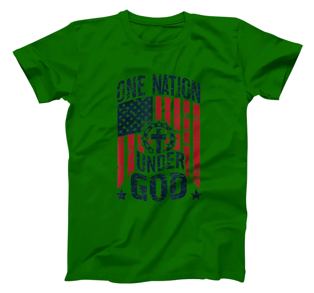 One Nation Under God American Flag Christian Patriotic T-Shirt