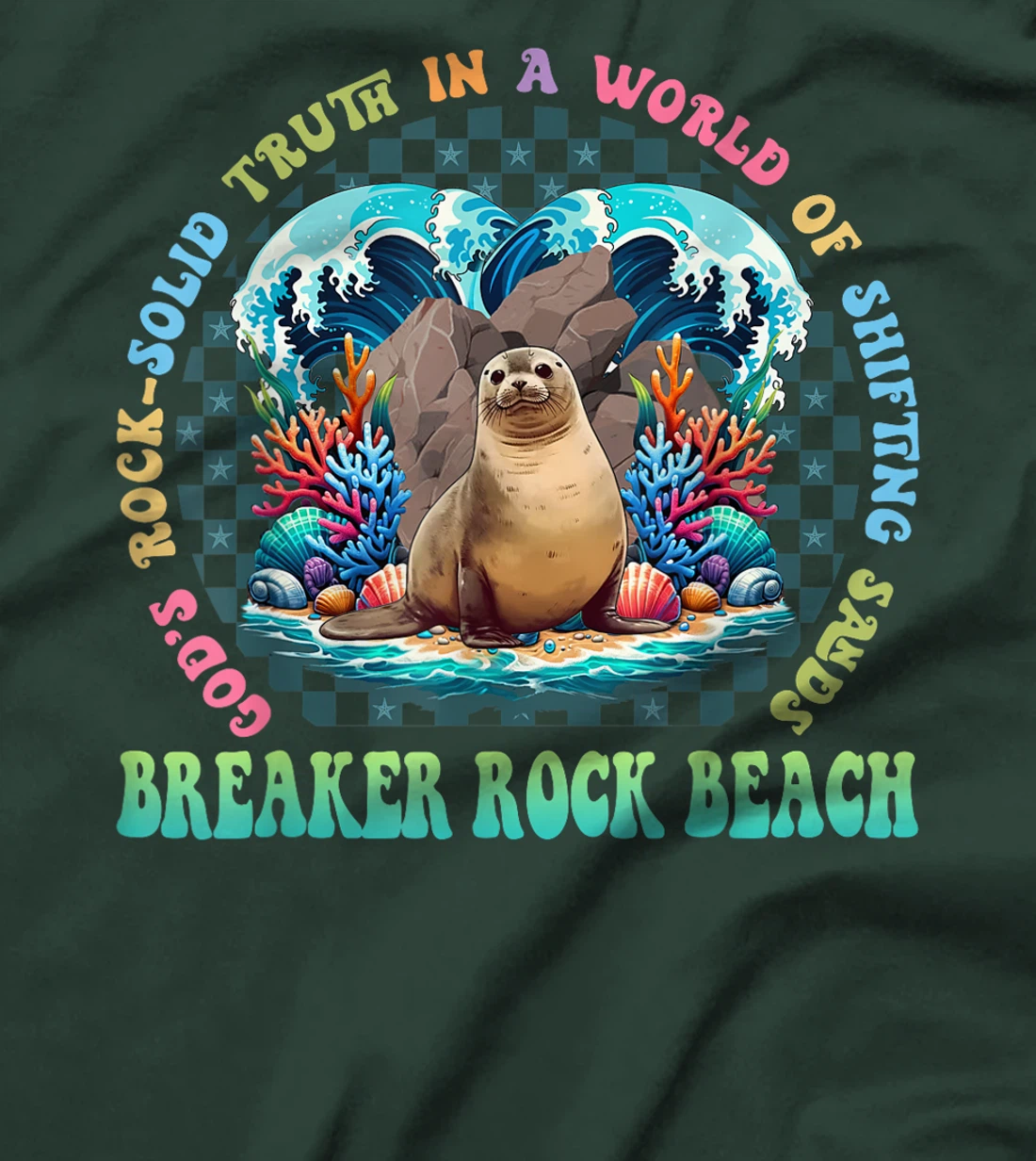 Gods Rock Solid Truth In A World Breaker Rock Beach VBS 2024 T-Shirt