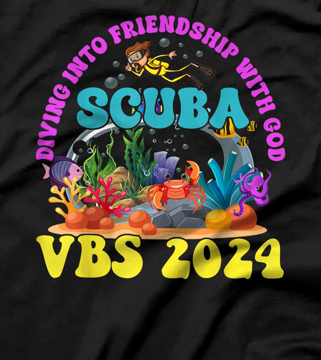 Diving Into Friendship With God Scuba VBS 2024 Jesus T-Shirt