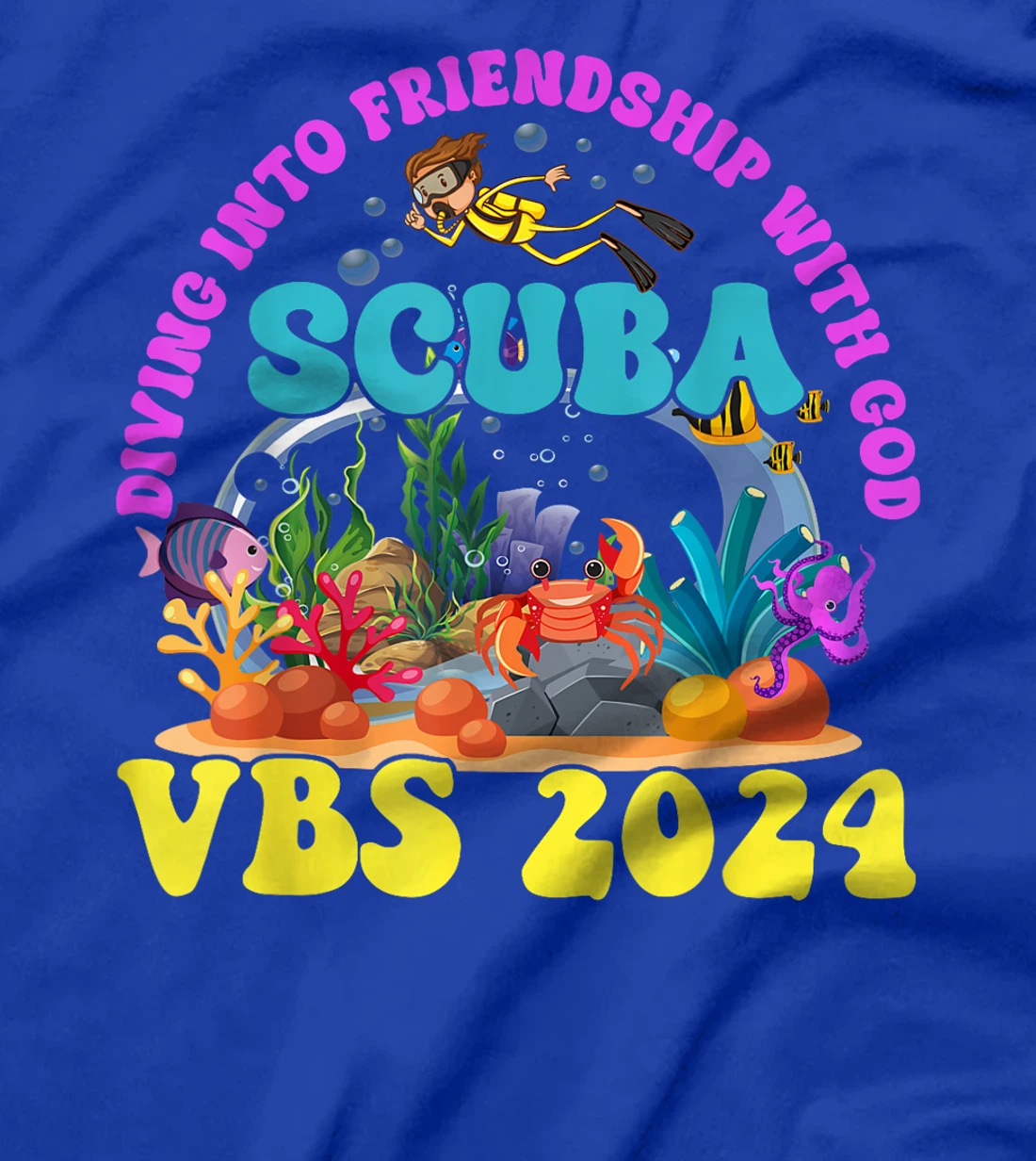 Diving Into Friendship With God Scuba VBS 2024 Jesus T-Shirt