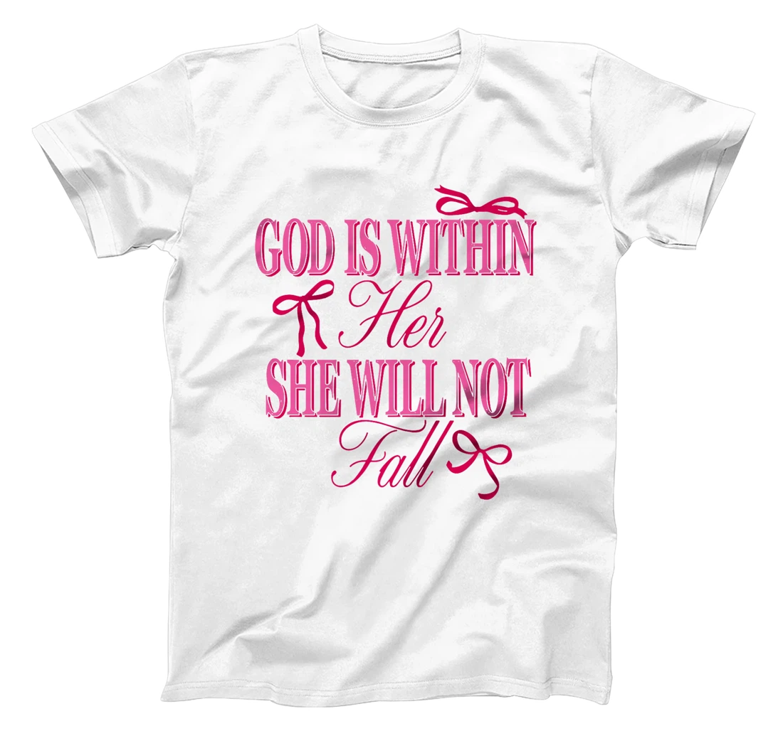 God Is Within Her She Will Not Fall American Christ Bow Premium T-Shirt