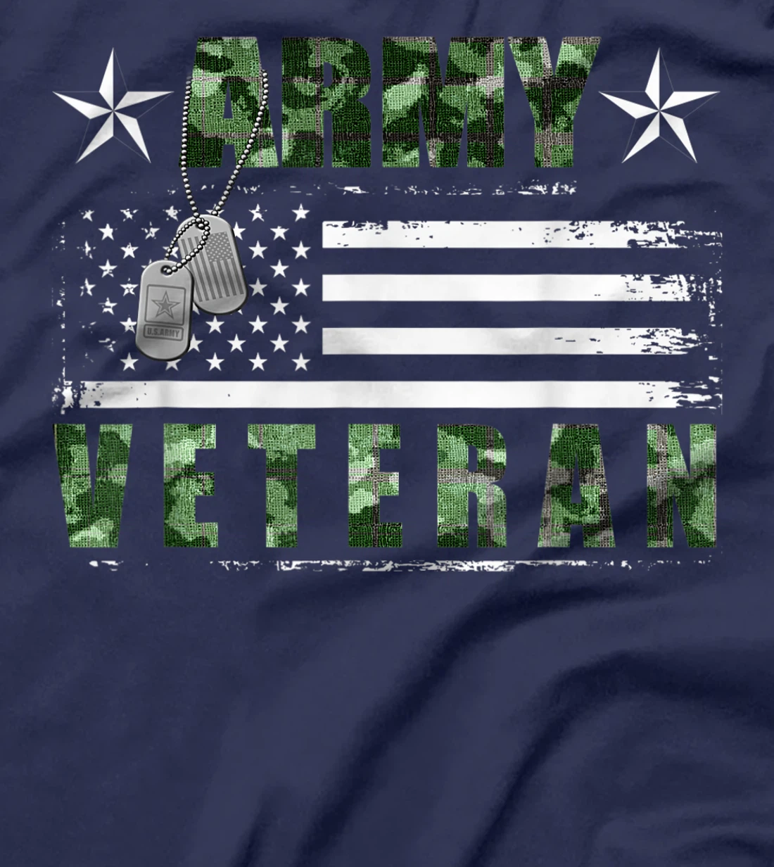 VETERAN 365 Army Veteran Camo US Flag T-Shirt