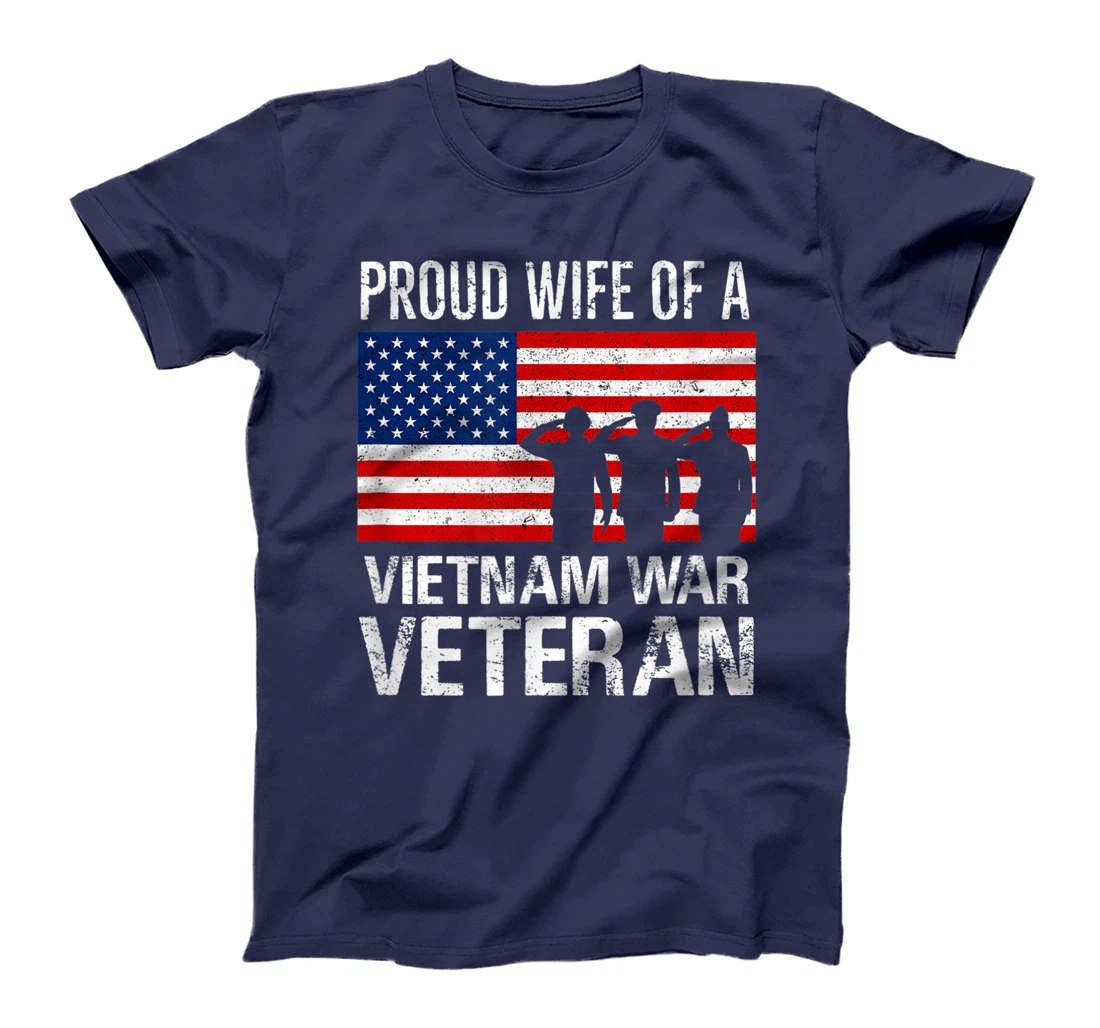 Proud Wife Vietnam War Veteran Husband Wives Matching Design T-Shirt