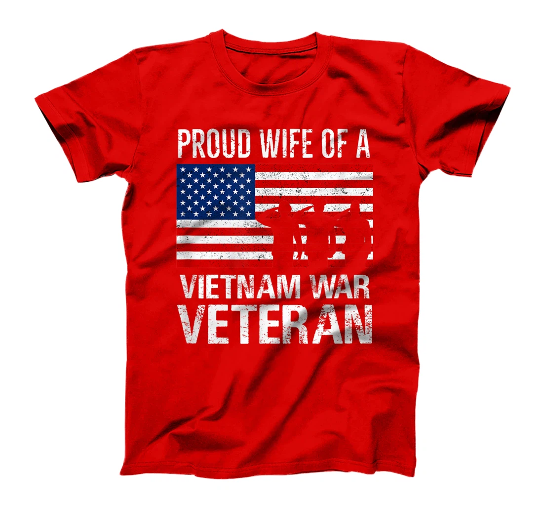 Proud Wife Vietnam War Veteran Husband Wives Matching Design T-Shirt