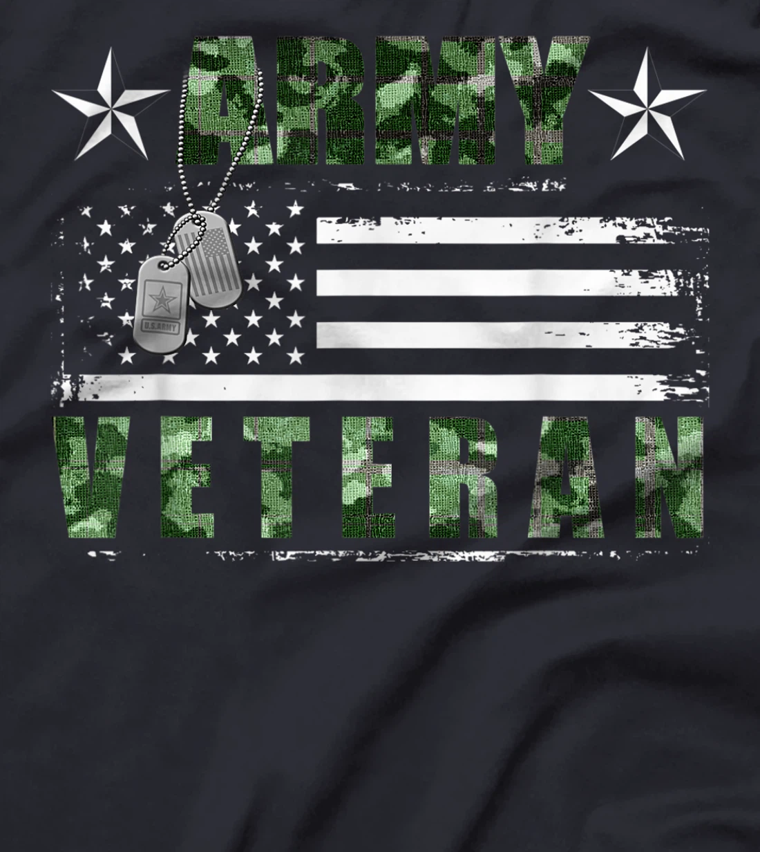VETERAN 365 Army Veteran Camo US Flag T-Shirt