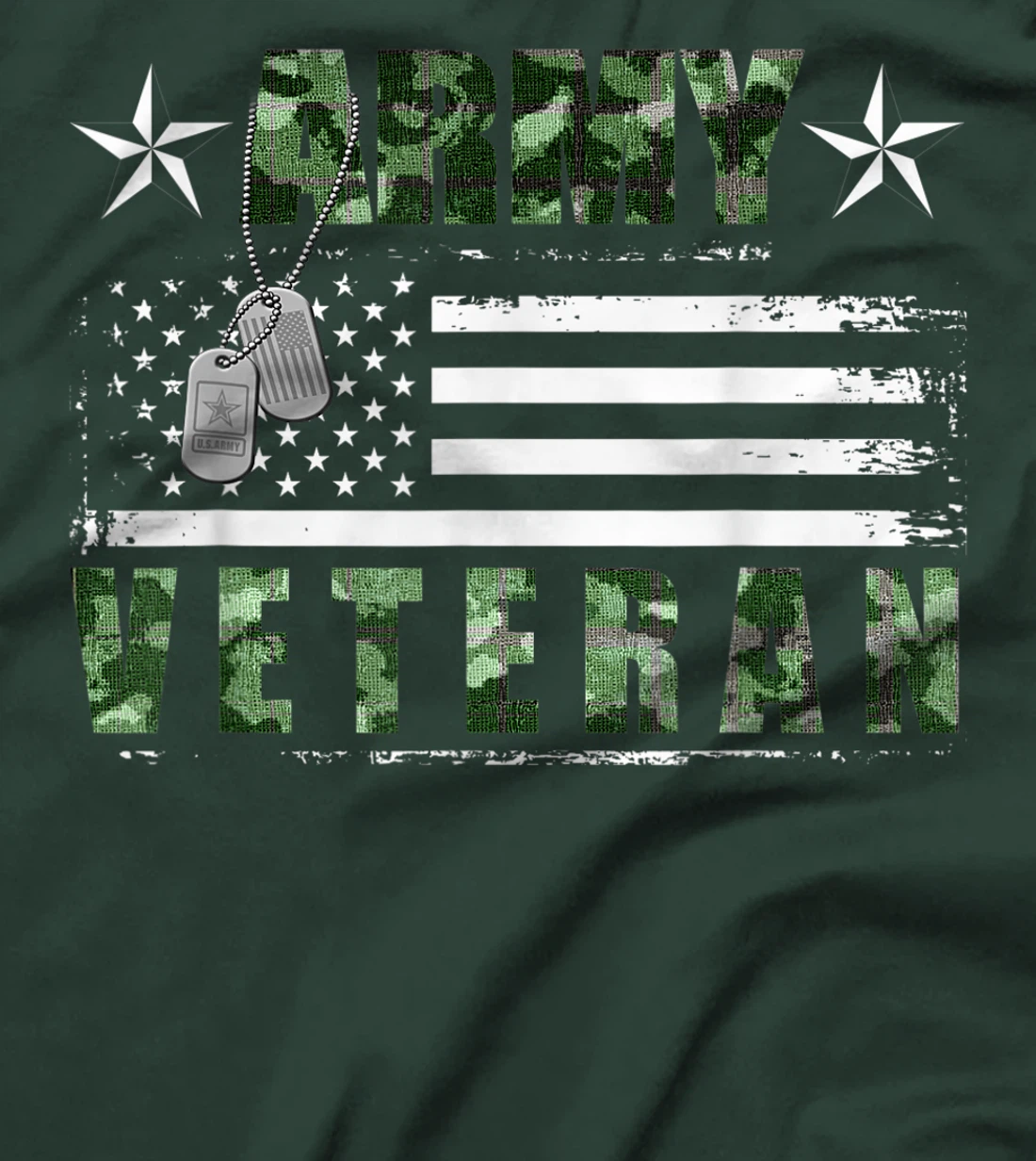 VETERAN 365 Army Veteran Camo US Flag T-Shirt