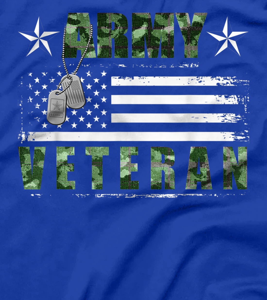 VETERAN 365 Army Veteran Camo US Flag T-Shirt