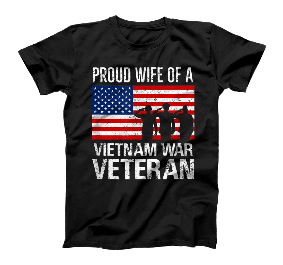 Proud Wife Vietnam War Veteran Husband Wives Matching Design T-Shirt