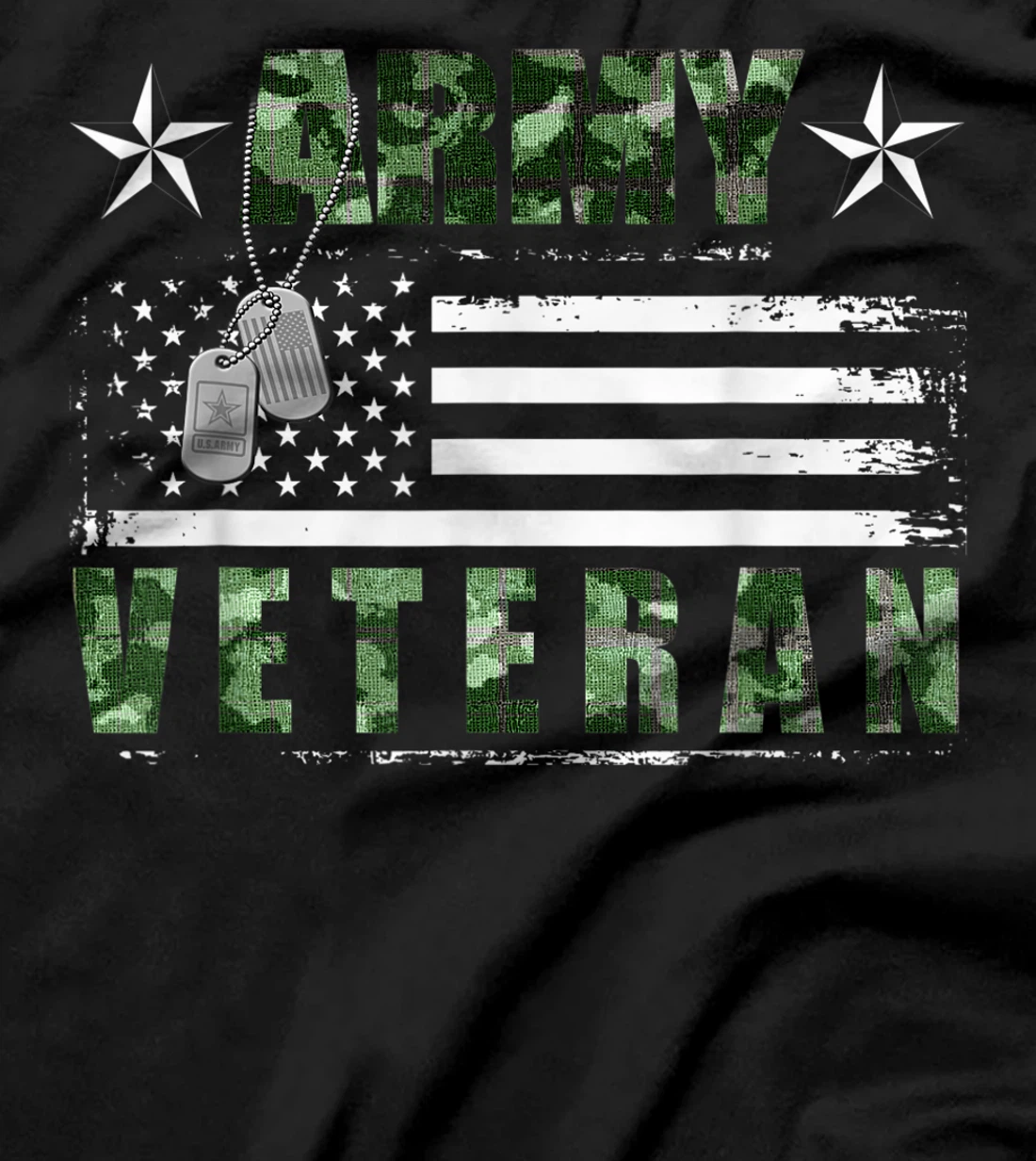VETERAN 365 Army Veteran Camo US Flag T-Shirt